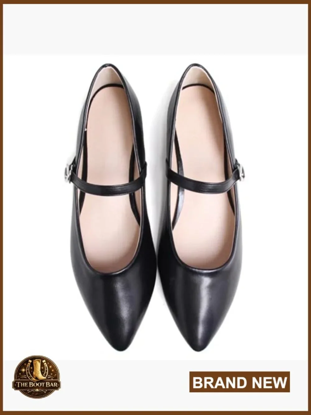 Womens Retro Mary Jane Flats Pointy Toe Slip On Work Shoes